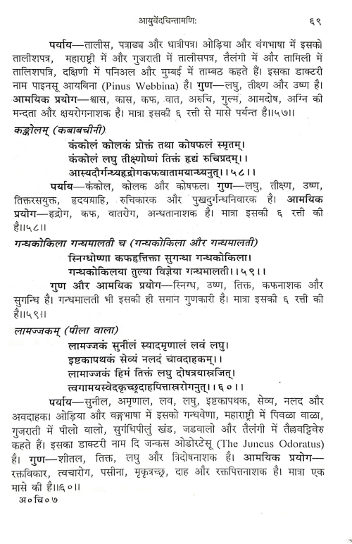 Ayurveda Chintamani ( Sanshipta dravyaguna)